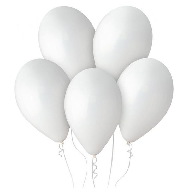 Latex lufik, 33cm, 50 db-os készlet, Gemar, pasztellfehér