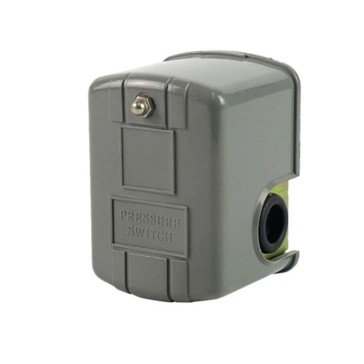 Nyomáskapcsoló vízszivattyúhoz, állítható nyomáskapcsoló 20-100 Psi, ZG1/4 menet, 110V/220V kompatibilis, fém/műanyag, szürke, 1 db