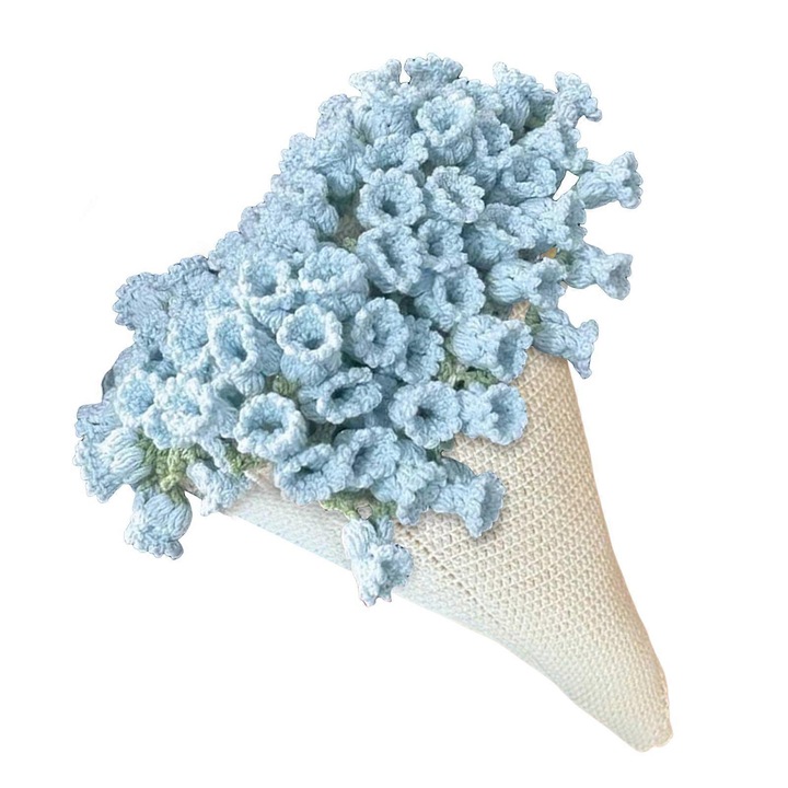 Плетено одеяло-покривка, DIY комплект, дизайн букет от рози, многоцветен, 90см