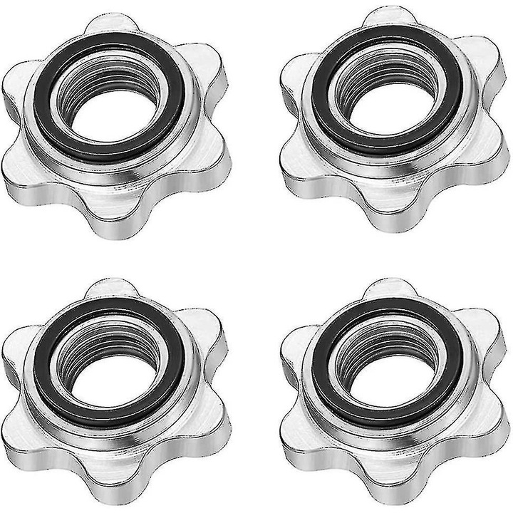 Set 4 coliere spinlock haltere 25mm, metalice cromate, argintiu