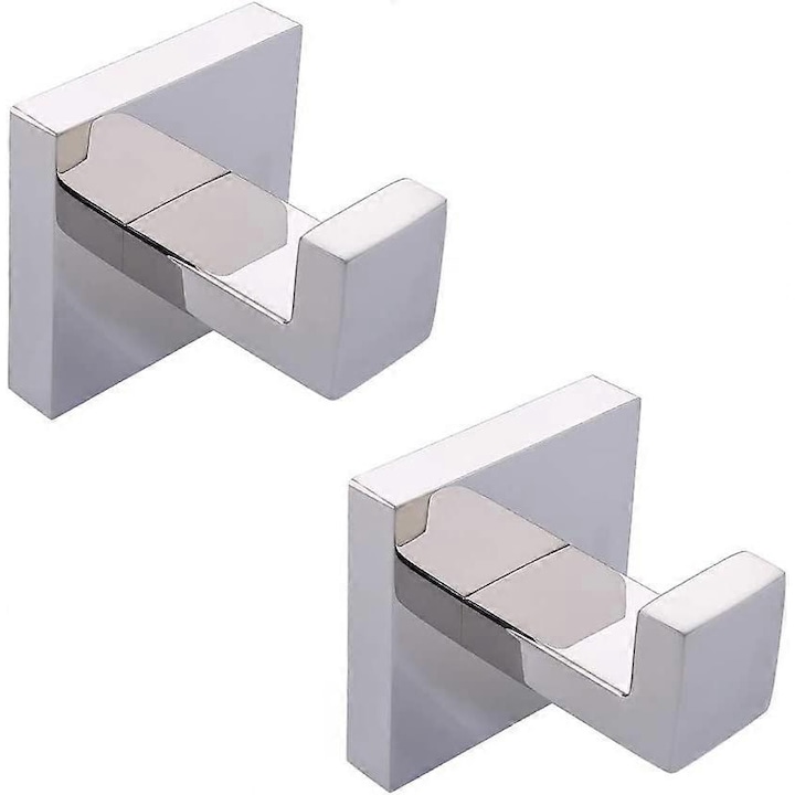 Set suporturi prosoape din inox,, 2 bucati, finisaj cromat, montare pe perete
