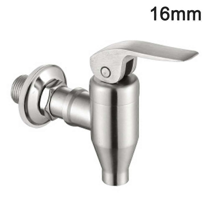 Robinet inox pentru dozator bauturi 16mm argintiu set
