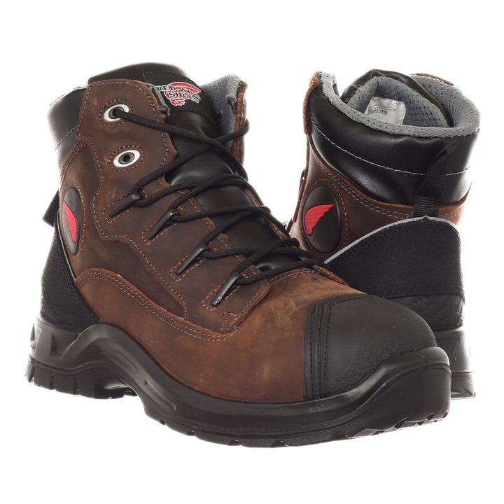 Pantofi De Lucru, Red Wing Shoes, Piele nabuc, Maro/Negru, 39 UE