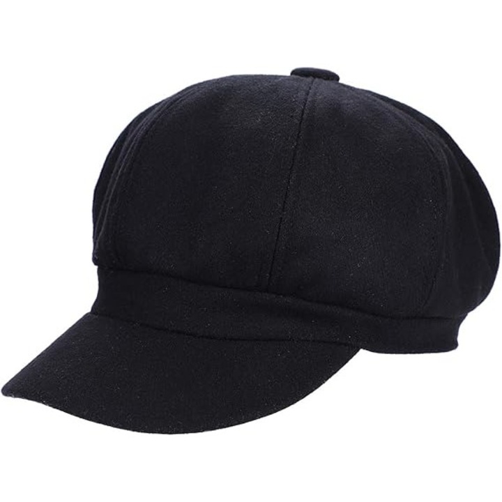 Sapca pentru femei, design frantuzesc, neagra, 56-58cm, material de calitate, confortabila si calduroasa