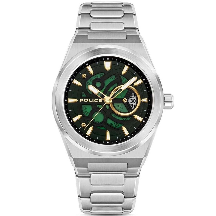 Ceas barbatesc Police PEWJH2228009, Quartz, 45mm, 5ATM, Negru, Argintiu