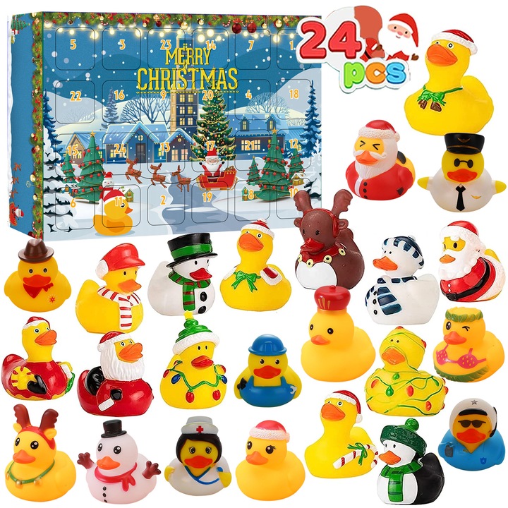 Calendar de Advent 2025, 24 zile, cadou de Craciun, set jucarii pentru copii, multicolor