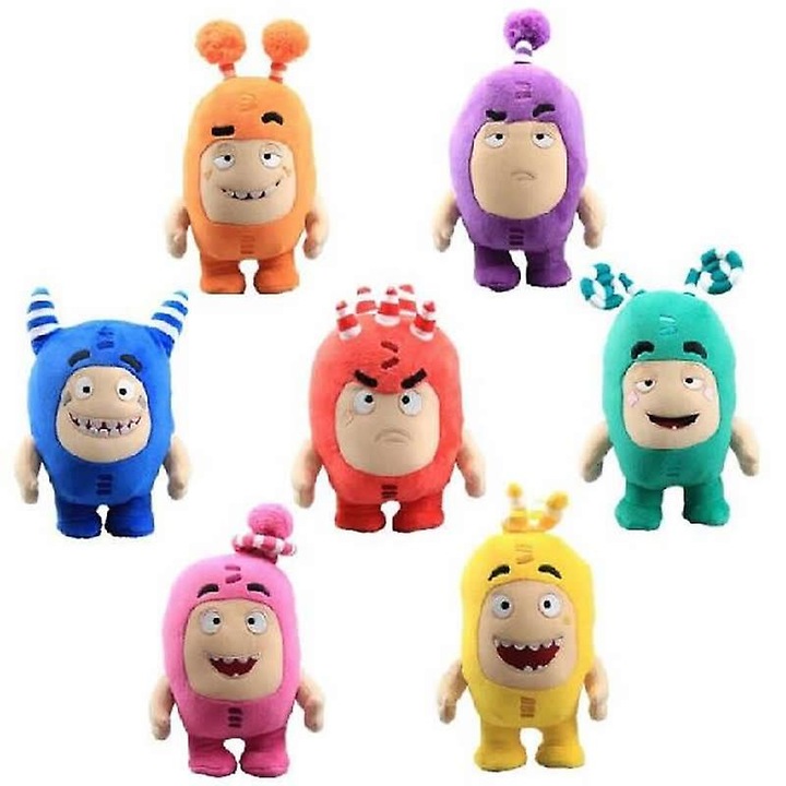 Jucarie de plus, 24cm, Oddbods, multicolor, set de papusi Zeke si Jeff