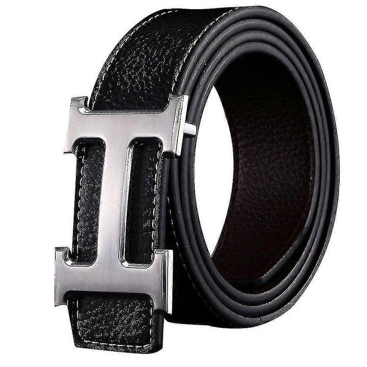 Curea barbati, PU, design exclusiv, 125x3.5cm, neagra