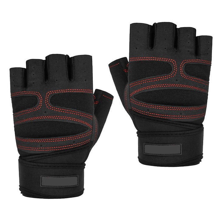 Спортни ръкавици, без пръсти, за тренировка, противоплъзгащи, XL