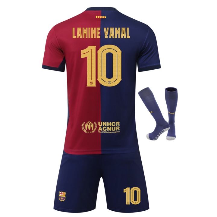 Echipament sportiv copii Barcelona Yamal Tricouri de Fotbal, Albastru