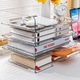 Suport dosare, Buyya®, Organizator documente, tavite pentru documente, Cutie organizare, Organizator birou, Suport documente, Tava de depozitare acrilica, 4 straturi, Economiseste spatiu pe masa, Pentru casa, Birou, 33*24*27.5 cm