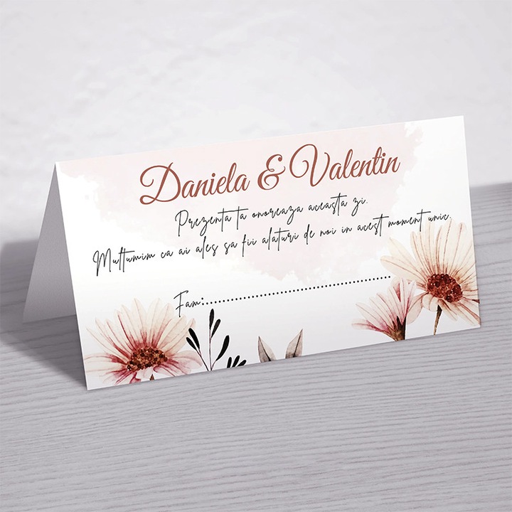 Set 10 bucati, Plic de bani Model floral pastel cu margarete, cu buzunar interior, 21 x 10 cm