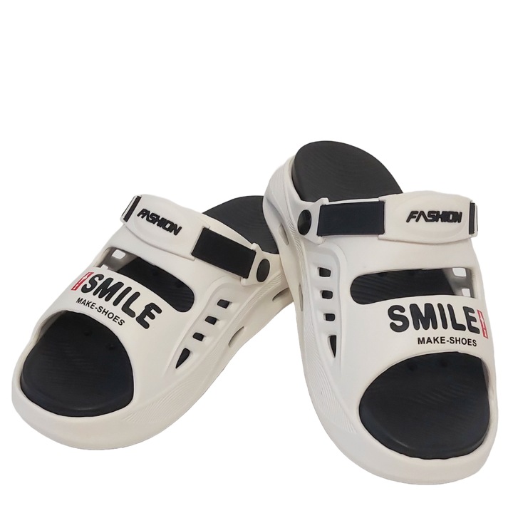 Papuci Tip Sandale Barbati Premium, Elegance Line, Spuma EVA, Talpa Groasa, Moi si Confortabili, Alb