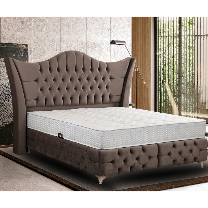 Saltea Previ, Bio Organic Cottone Ortopedic Confort, 200x160x22cm, spuma Memory Foam 3 cm Aquagel, hipoalergenica, termoregulatoare, antitranspiranta, reversibila cu sistem de aerisire, tratat cu Organic, medie