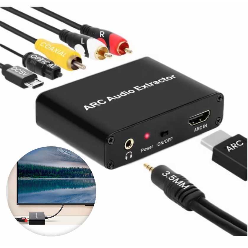 Adaptor audio HDMI ARC, extractor audio cu suport pentru iesire