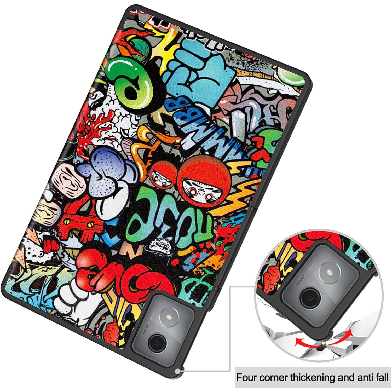 Husa tableta pentru, Lenovo Tab K11 Plus 11.45 inch 2024, TB-352FU/TB-352XU, auto functie sleep/wake tip stand, Graffiti