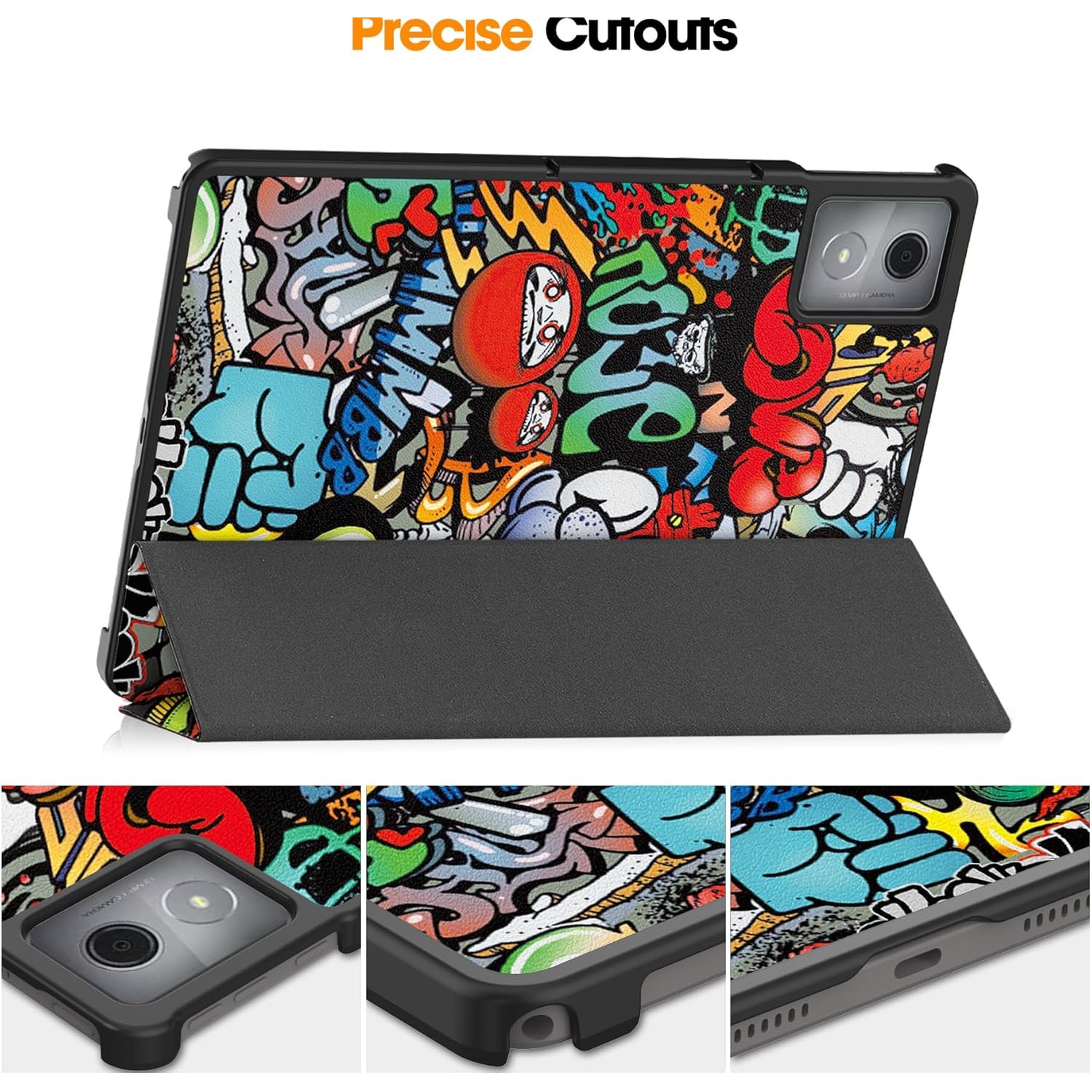 Husa tableta pentru, Lenovo Tab K11 Plus 11.45 inch 2024, TB-352FU/TB-352XU, auto functie sleep/wake tip stand, Graffiti