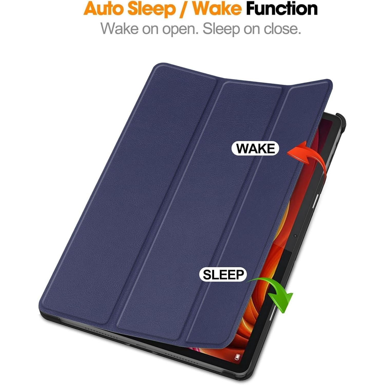 Husa tabletă Omelivon pentru Lenovo Tab K11 Plus, funcție auto sleep/wake, închis albastru, 11.45 inch