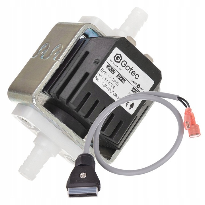 Pompa/pompa de apa originala Gotec pentru masini de curatat covoare Karcher Puzzi 100, 200, 8/1, 10/1, 10/2 + cablu de conectare 6.473-376.0 (EKS 17-TP/B)