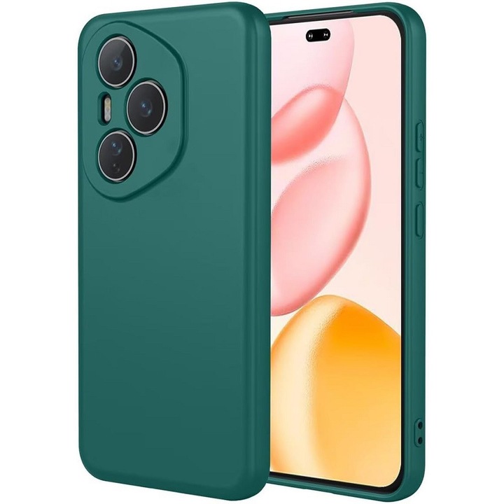 Honor 400 Pro 5G съвместим силиконов заден калъф, матов, зелен, Matt case