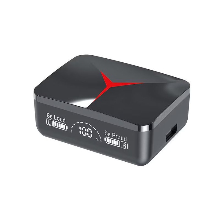 Безжични слушалки M90 PRO TWS VisionXXI, Bluetooth 5.3, LED дисплей, шумопотискане, водоустойчивост IPX-4, IOS и Android