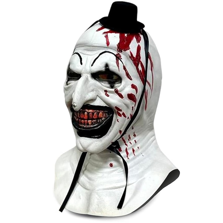 Masca Terrifier - Costum Infricosator Art the Clown, Masca Horror cu Detalii Sangeroase, Costum Cosplay pentru Adulti, pentru Halloween si Petreceri Tematice