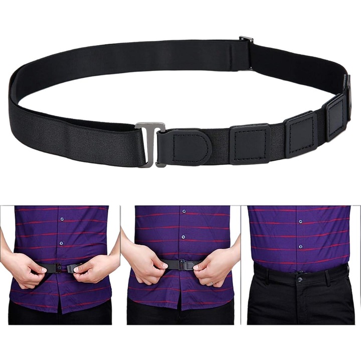Curea, ajustabila, pentru barbati, 2.50CMx120CM, neagra