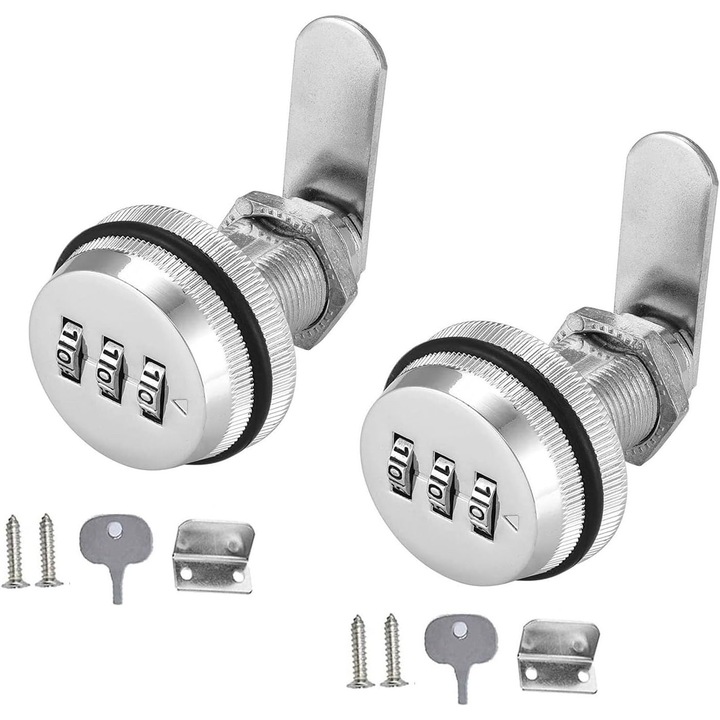 2 bucati de cutie postala pentru sertar de securitate, incuietoare cu cod pentru dulap cu came, incuietoare cu came fara cheie, incuietoare cu combinatie, pentru cutie postala pentru sertar de dulap