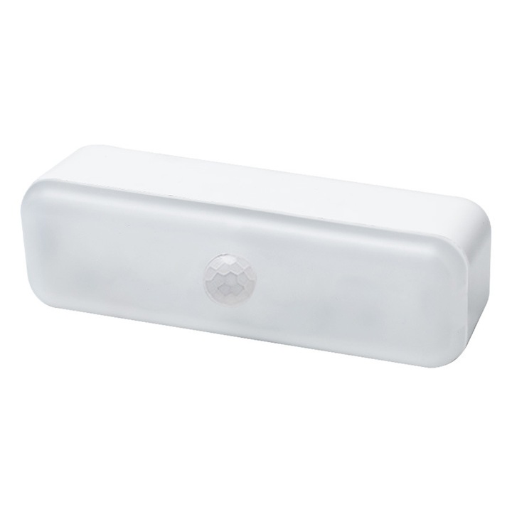 Lampa de veghe cu senzor PIR LR-20260824-16232, LED, incarcare USB, activare la miscare, alb
