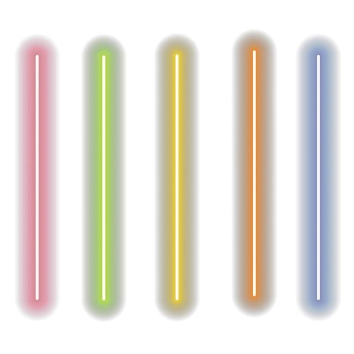 Светещи в тъмното гривни с различни цветове 20 см - 5 бр.