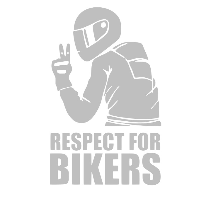 Sticker Respect for Bikers, gri, 15cm