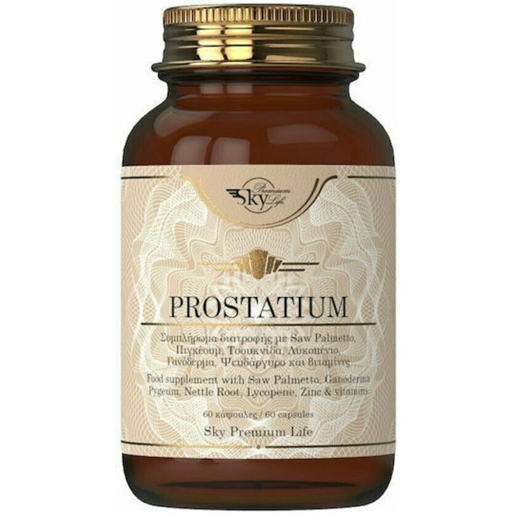 Supliment alimentar Sky Premium Life Prostatium, 60 capsule, pentru sanatatea prostatei, fara gluten, fara lactoza