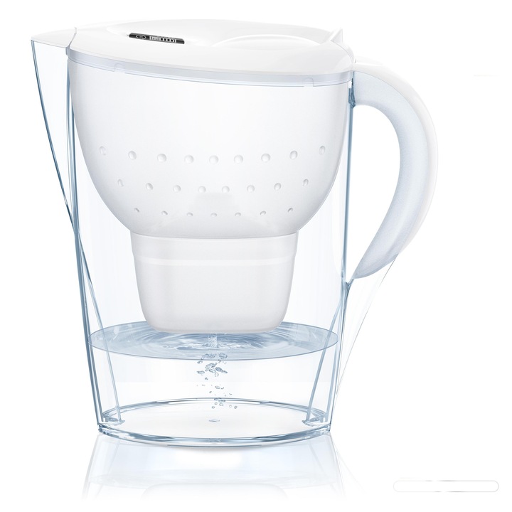 Vízszűrő kancsó 3.5L, 4 fokozatú, fehér-kék, 23.5x16.3x27cm