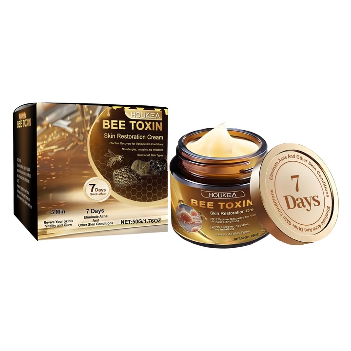 HOUKEA arckrém méhméreggel, hidratáló és simító, 50g, nappali/éjszakai használatra