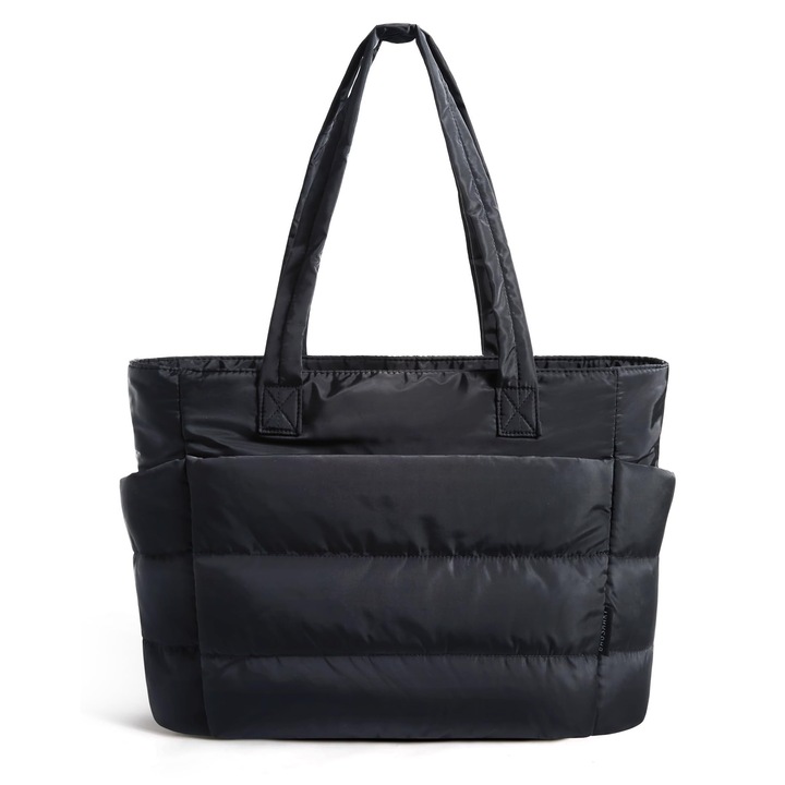 Vízálló női táska, tágas kialakítás, 40x15,5x25,5 cm, 20 literes űrtartalom, karbonfekete