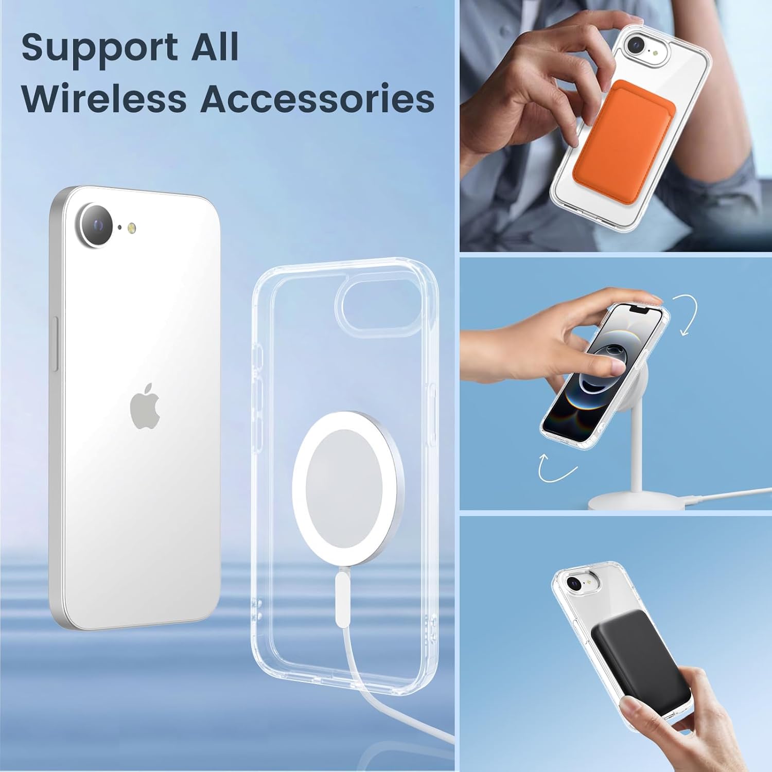 Husa telefon iPhone 16E, MDUG, transparenta, protectie militara, anti-alunecare, 6.1''