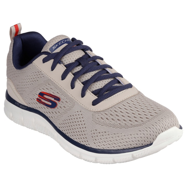 Skechers, Pantofi sport din material textil Track Leshur, Bej