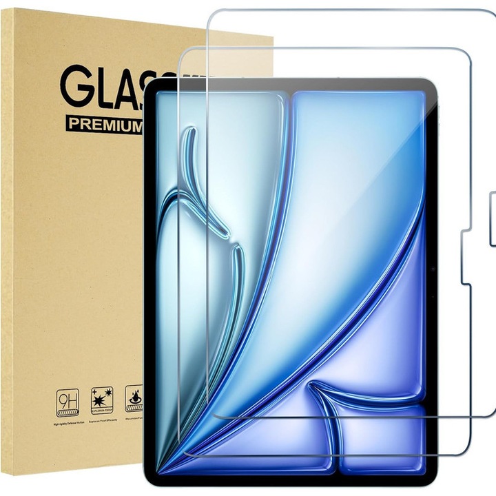 Set 2 folii sticla temperata pentru iPad Air 11 inch, transparent, 0.33mm
