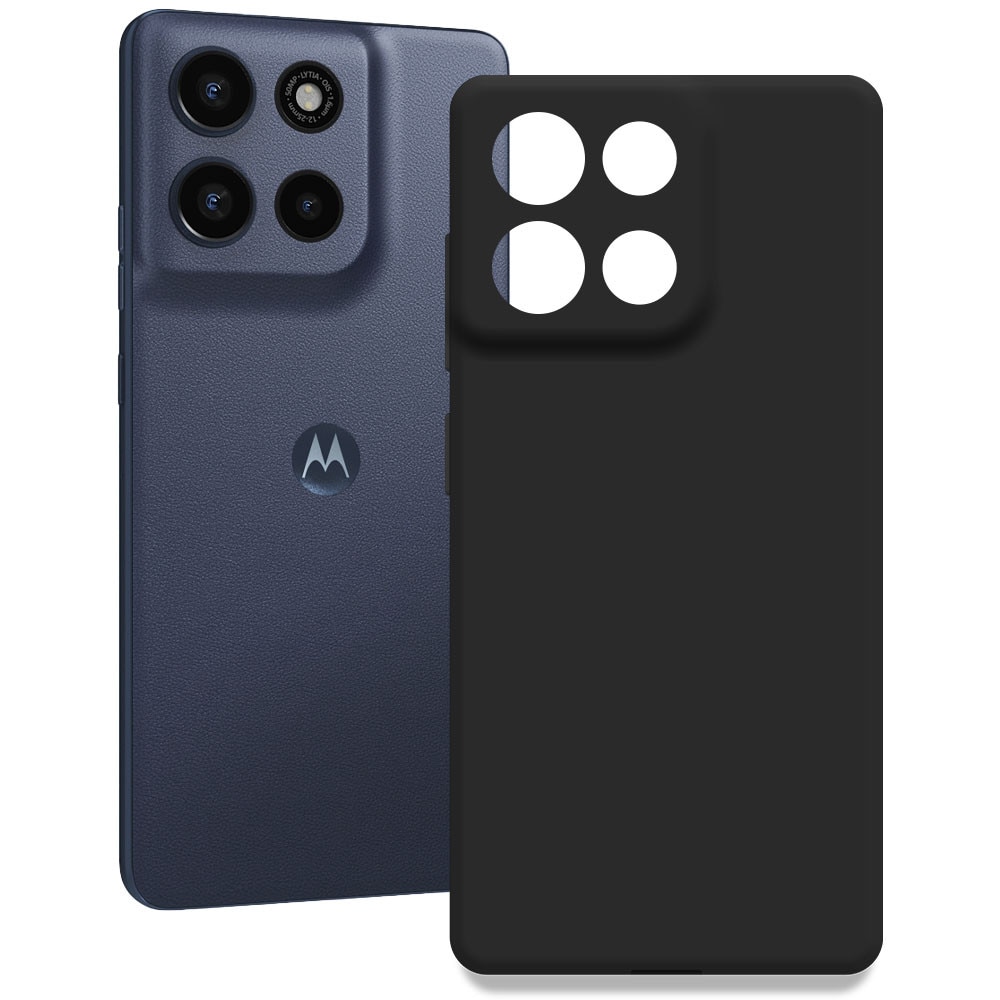 Husa pentru Motorola Moto G86, Color Shield, Interior de catifea, Suprafata aderenta, Protectie antisoc, Margini ridicate, Regular Fit, Silicon, Negru