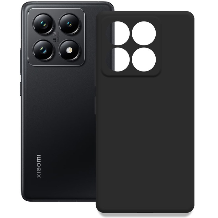 Husa pentru Xiaomi 14T Pro, Color Shield, Interior de catifea, Suprafata aderenta, Protectie antisoc, Margini ridicate, Regular Fit, Silicon, Negru