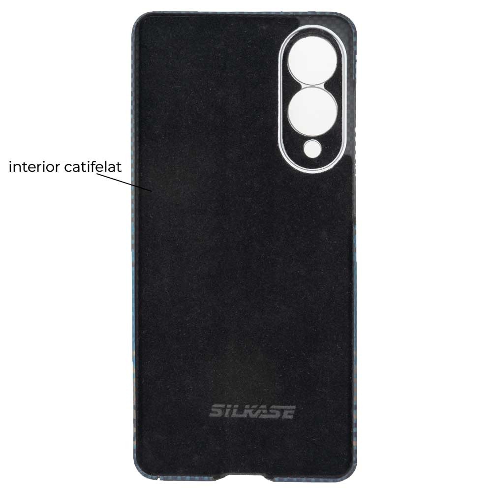 Husa fibra de carbon MagSafe SILKASE pentru Samsung S25 Edge, aramid kevlar, metal camera, moon rise