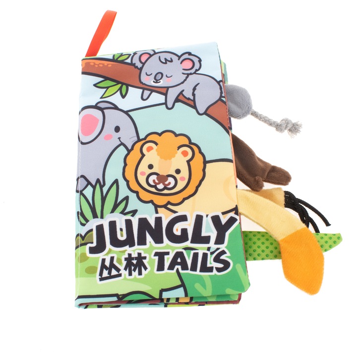 Carte interactiva bebelusi cu animalute din jungla, 9-12 luni, multicolor