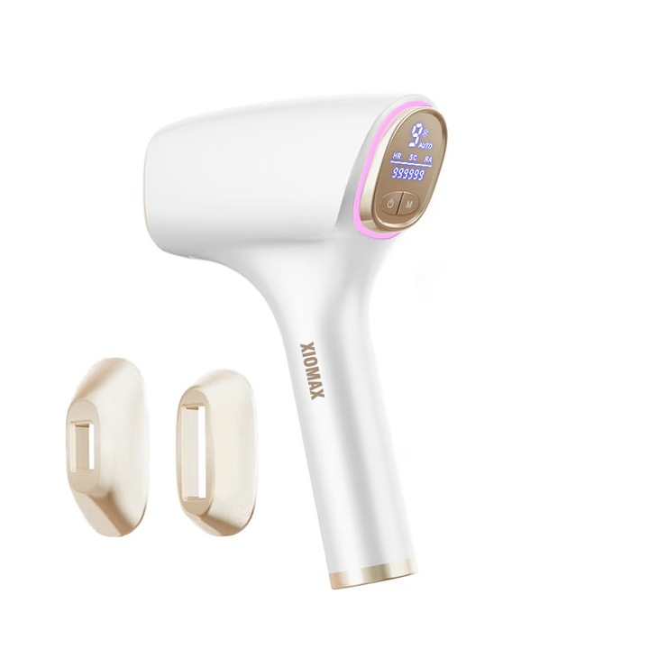 3-в-1 лазерен епилатор, Xiomax, 36W, 9 регулируеми нива, бял, за трайно обезкосмяване, с функция за охлаждане, за лице и тяло