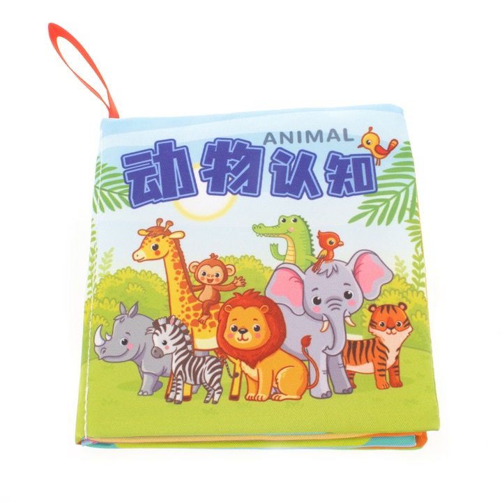 Carte de jucarii interactive cu degetar, model animale, 0-3 ani, multicolor