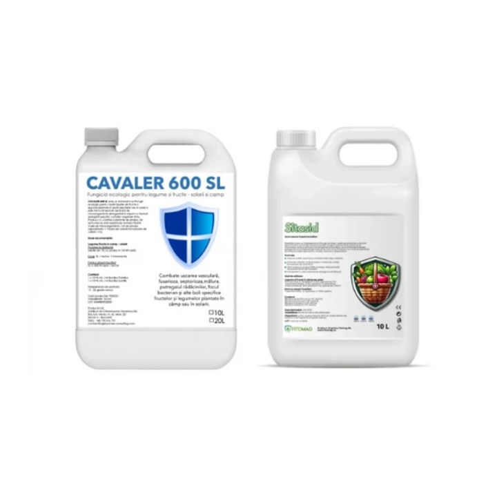 Pachet tratament antifungic legume si fructe, solarii si camp, Cavaler 600 SL, 10 l + Sitasid, 10 l