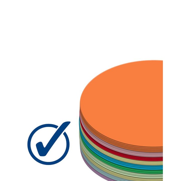Set de cercuri din hartie colorata Ezyaid, 200 foi, 10 culori asortate, 70gsm, 7,6cm