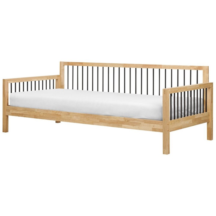 Pat de zi Lemn Tricot 90 x 200 cm Maro deschis