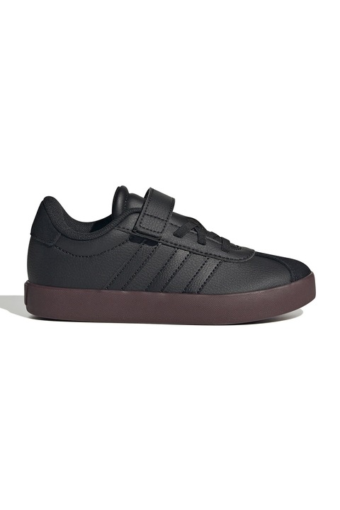 adidas Sportswear, Pantofi sport VL Court 3.0 de piele intoarsa si piele, Negru stins
