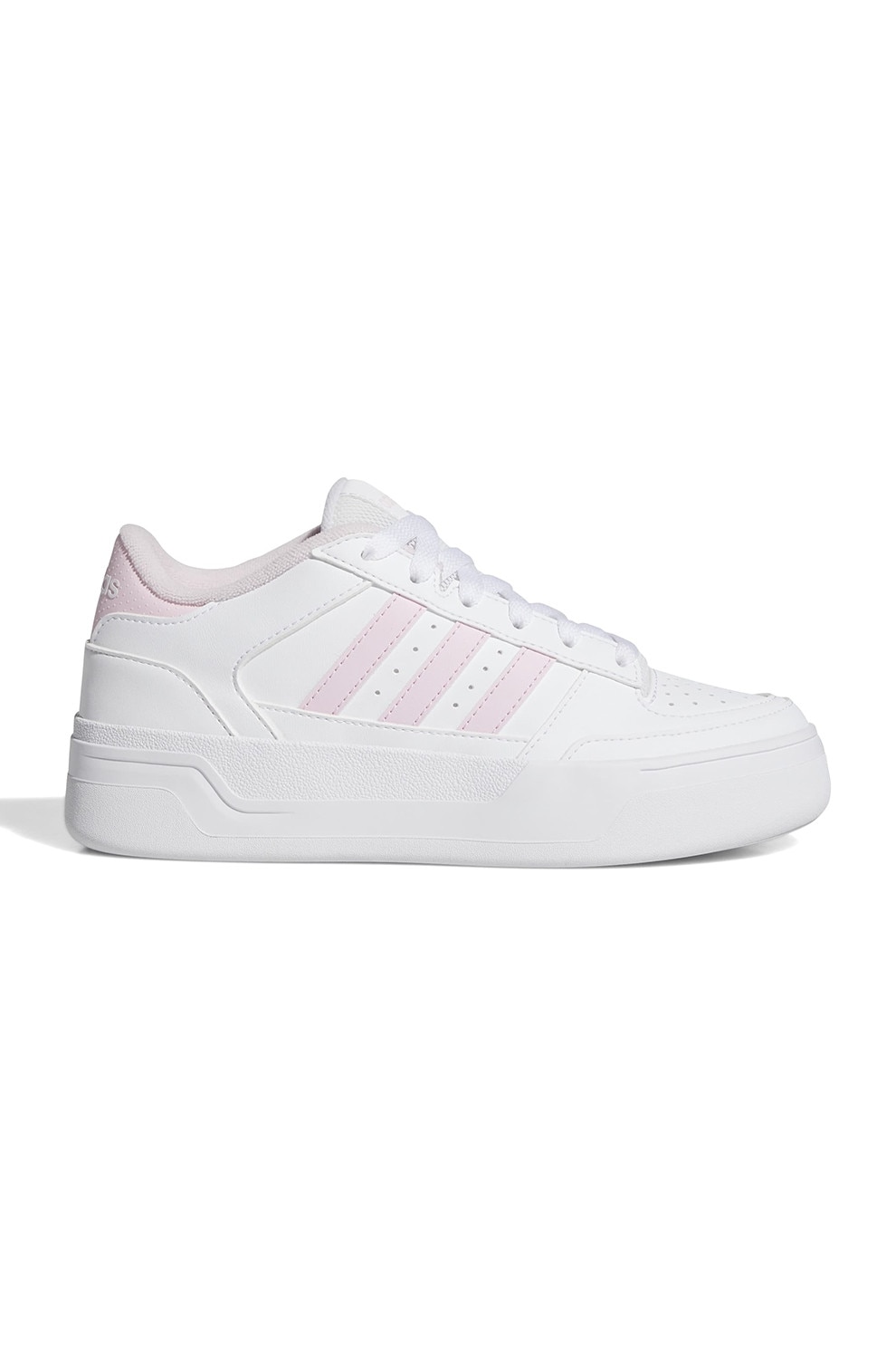adidas Sportswear, Pantofi sport Break Star flatform de piele ecologica, Alb optic, Roz pal, 39 1/3 EU