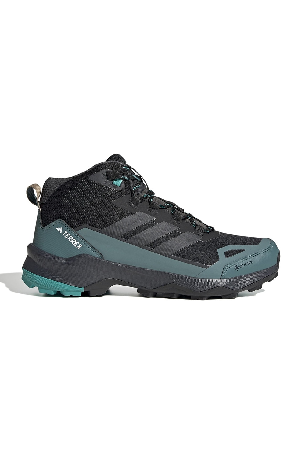 adidas Performance, Pantofi Sky Chaser mid-cut pentru drumetii, Negru, Verde englez, 7.5